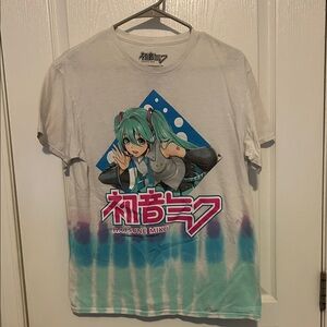 Hatsune Miku Women's Short Sleeve Tee - White and Blue